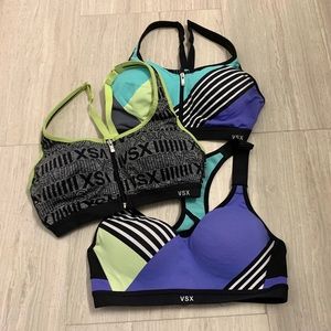 3 VSX VICTORIAS SECRET WIRED SPORTS BRAS